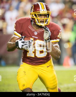Dec. 03, 2012 - Landover, Maryland, États-Unis - Washington Redskins Running Back ALFRED MORRIS (46) court pour 124 yards le lundi soir Football à FedEx Field. (Crédit image : © Tom Rothenberg/ZUMAPRESS.com) Banque D'Images