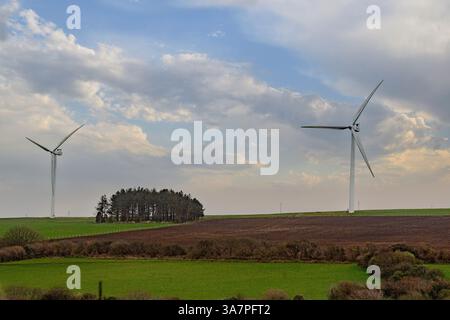 Éoliennes en Cornouailles, Royaume-Uni Banque D'Images
