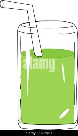 Icône de smoothie verte. Illustration plate de l'icône de vecteur de smoothie végétal vert isolé sur l'affiche d'échantillon de fond blanc, invitation de partie, vacances b Illustration de Vecteur