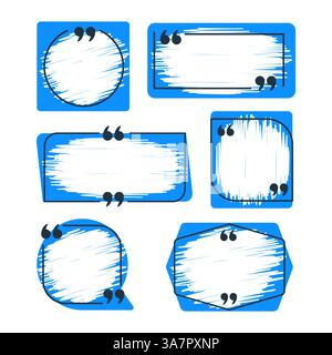 Ensemble de cadres de citation avec des guillemets montrant diverses formes et le remplissage de gribouillage Illustration de Vecteur
