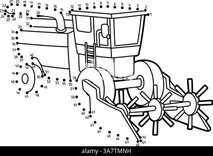 Moissonneuse-batteuse point à point isolée Illustration de Vecteur