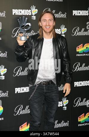 25 janvier 2013 - Madrid, Espagne - WWW.ACEPIXS.COM....US SOLDES SEULEMENT....David Guetta dans la salle de presse des principaux Awards 40 2012 au Palacio de Deportes le 24 janvier 2013 à Madrid, Espagne (crédit image : © FD/Ace Pictures/ZUMAPRESS.com) Banque D'Images