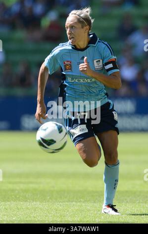 27 janvier 2013 - AAMI Park, Victoria, Australie - KYAH SIMON de Sydney dans la grande finale de la W-League 2012/13 entre Melbourne Victory et Sydney FC à AAMI Park le 27 janvier 2013. La Westfield W-League est la ligue nationale de football semi-professionnelle féminine australienne. Sydney def Melbourne 3-1 (crédit image : © Sydney Low/ZUMAPRESS.com) Banque D'Images