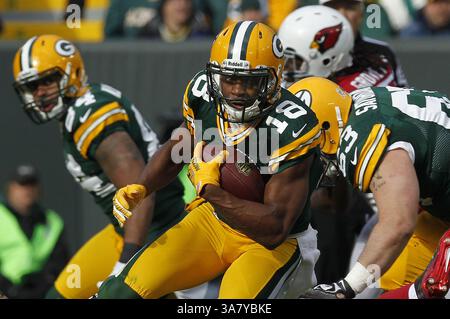 4 novembre 2012 - Green Bay, WI, États-Unis - Randall Cobb des Packers s'est précipité pour 29 yards dans le match contre les Cardinals dimanche 4 novembre 2012 au lambeau Field à Green Bay, Wisconsin. Les Packers de Green Bay battent les Cardinals de l'Arizona 31-17. (Crédit image : © John Klein/MCT/ZUMAPRESS.com) Banque D'Images