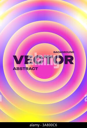 Fond d'anneaux radiaux dégradés néon éclatants Illustration de Vecteur