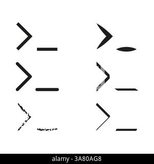 Icônes fléchées. Jeu de symboles directionnels. Collection de formes géométriques. Illustration vectorielle. Illustration de Vecteur