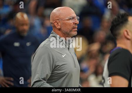 Orlando, Floride, États-Unis, 27 mars 2025, Jason Kidd, entraîneur-chef des Dallas Mavericks, au Kia Center. (Crédit photo : Marty Jean-Louis/Alamy Live News Banque D'Images