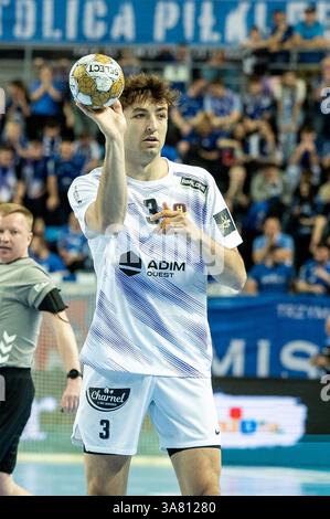 Orlen Arena, Plock, Pologne. 27 mars 2025. Ligue des Champions Handball ; Wisla Plock contre HBC Nantes, Thibaud Briet (Nantes) crédit : action plus Sports/Alamy Live News Banque D'Images
