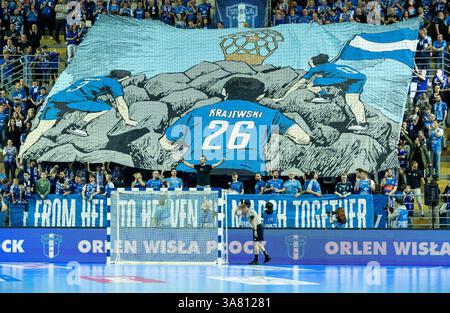 Orlen Arena, Plock, Pologne. 27 mars 2025. Ligue des Champions Handball ; Wisla Plock contre HBC Nantes, Wisla fans crédit : action plus Sports/Alamy Live News Banque D'Images