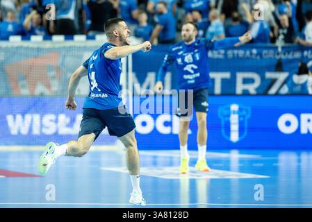 Orlen Arena, Plock, Pologne. 27 mars 2025. Ligue des Champions Handball ; Wisla Plock contre HBC Nantes, Lovro Mihic (Wisla) crédit : action plus Sports/Alamy Live News Banque D'Images