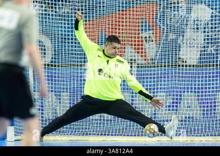 Orlen Arena, Plock, Pologne. 27 mars 2025. Ligue des Champions Handball ; Wisla Plock contre HBC Nantes, Ivan Pesic (Nantes) crédit : action plus Sports/Alamy Live News Banque D'Images