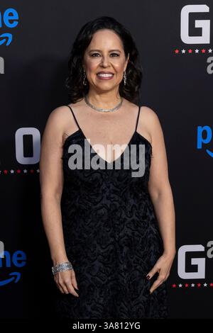 Hollywood, États-Unis. 27 mars 2025. Patricia Riggen assiste à l’arrivée de la première mondiale « G20 » d’Amazon MGM Studios au TCL Chinese Theatre à Hollywood, CA, le 27 mars 2025. (Photo de Corine Solberg/Sipa USA) crédit : Sipa USA/Alamy Live News Banque D'Images