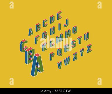 Jeu de l'alphabet. Illustration 3D de vecteur. Éléments de conception. Illustration de Vecteur