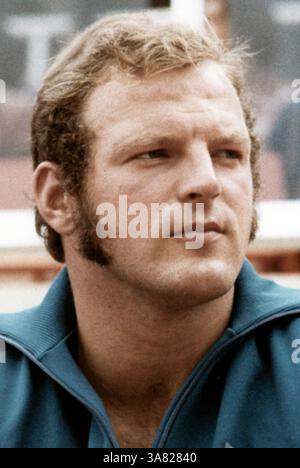 Nice, France - 05 août 1973 : Reinhard Theimer - *28.02.1948 à 03.09.2020 - lanceur de marteaux et olympien avec un record du monde de lancer de marteaux en 1974 après une compétition en 1973 à Nice - France. [traduction automatique] Banque D'Images