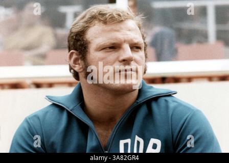 Nice, France - 05 août 1973 : Reinhard Theimer - *28.02.1948 à 03.09.2020 - lanceur de marteaux et olympien avec un record du monde de lancer de marteaux en 1974 après une compétition en 1973 à Nice - France. [traduction automatique] Banque D'Images
