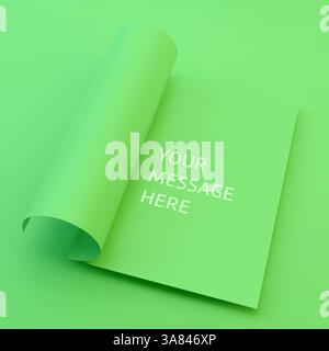 Maquette de manuel, de livret ou de carnet de notes. Modèle de page vierge pour la mise en page de conception. illustration vectorielle 3d. Illustration de Vecteur