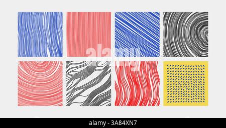 Répétition de lignes irrégulières en perspective. Papier peint géométrique avec des rayures. Bandes similaires à des fils. Modèle de conception de couverture. Illustration vectorielle. Illustration de Vecteur