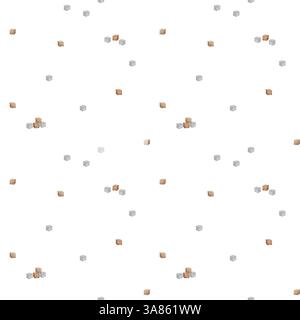 Cubes en bois rétro à motif sans couture pour le jeu de bébé. Illustration aquarelle sur fond blanc isolé pour la conception textile, tissu, emballage Banque D'Images