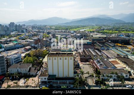 Vue aérienne du musée des alcools Chia Chi LAN de la distillerie de Yilan à Yilan, Taiwan Banque D'Images
