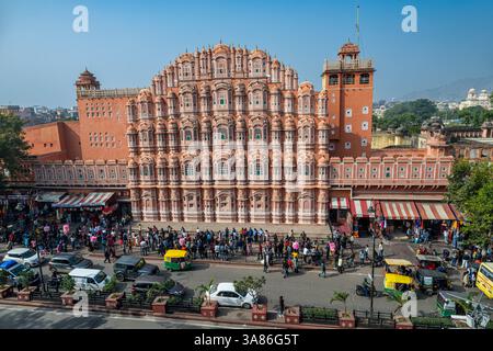 Hawa Mahal (palais des vents), Jaipur, Rajasthan, Inde Banque D'Images