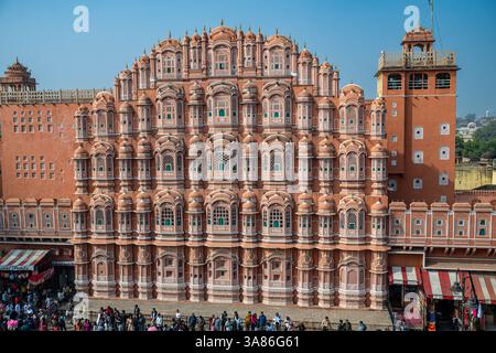 Hawa Mahal (palais des vents), Jaipur, Rajasthan, Inde Banque D'Images