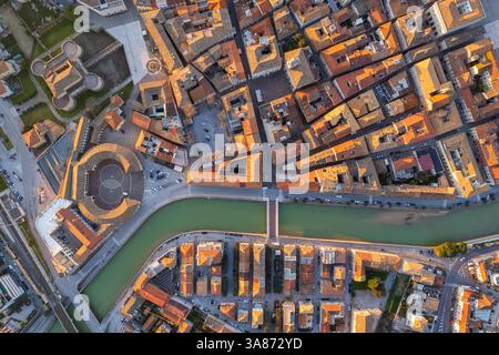Vue aérienne de la ville italienne de Senigallia Banque D'Images