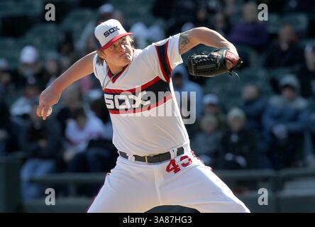 21 avril 2013 - Chicago, il, États-Unis - Addison Reed des Chicago White Sox lance la 9e manche contre les Twins du Minnesota au Cellular Field à Chicago, Illinois, dimanche 21 avril 2013. (Crédit image : © Nancy Stone/MCT/ZUMAPRESS.com) Banque D'Images