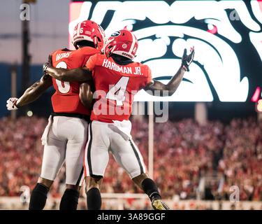 16 septembre 2017 - Athens, GA, États-Unis - Athens, GA - 16 septembre 2017 : les treizième Bulldogs de l'Université de Géorgie accueillent les Samford Bulldogs au stade Sanford. (Crédit image : © Steven Limentani/ISIPhotos via ZUMA Wire) Banque D'Images