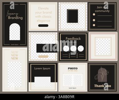 Un modèle de médias sociaux minimaliste élégant de luxe Illustration de Vecteur