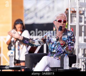 Miami Gardens, Floride 24 mars 2025. Panel d'autonomisation à l'Open de Miami qui comprenait Martina Navratilova et Morgan Riddle. @ Veronica Bruno / Alamy Banque D'Images