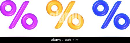 3d définir les icônes de pourcentage. symboles de réduction arrière-plan isolé. Illustration vectorielle Illustration de Vecteur