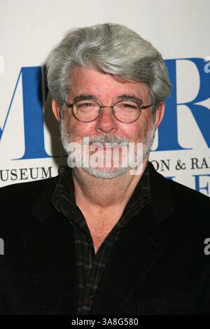 3 mars 2007 - West Hollywood, CA, États-Unis - 3 mars 2007 - West Hollywood, Californie - George Lucas. Le Musée de la télévision et de la radio présente ''une soirée avec George Lucas'' à la Directors Guild. Crédit photo : Byron Purvis/AdMedia Banque D'Images