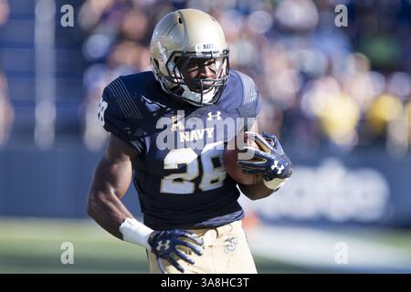 23 septembre 2017 - Annapolis, Maryland, États-Unis - Navy Midshipmen Running back JOSH BROWN (crédit image : © Alex Edelman via ZUMA Wire) Banque D'Images