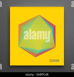 Cristaux composés de petites particules. Objet avec points. Grille moléculaire. illustration vectorielle 3d. Structure futuriste de connexion pour l'éducation et la science-fiction Illustration de Vecteur