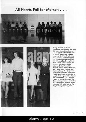 L'annuaire 1973 talons capture les moments clés de l'année scolaire 1972-1973 de la Cooper High School, documentant les universitaires, l'athlétisme, les clubs et les événements étudiants importants. Banque D'Images
