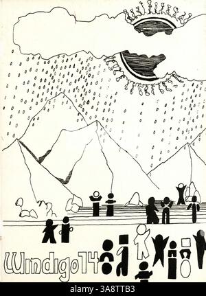 L'Edina West High School Yearbook for 1974, intitulé Windigo, documente les événements clés et les faits saillants de l'année scolaire 1973-1974-1998. Il comprend des photos d'étudiants, de professeurs, de clubs, d'athlétisme et d'autres activités importantes qui ont défini l'année scolaire. Banque D'Images