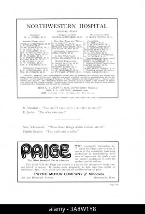 L'annuaire Tatler 1920 du Northrop Collegiate recense les événements majeurs et les réalisations des élèves, du personnel et de l'athlétisme au cours de l'année scolaire 1919-1920/09. Banque D'Images