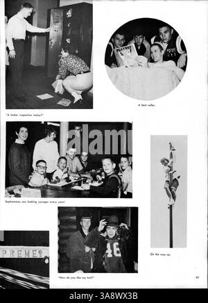 Cet annuaire Hesperian 1962 présente les faits saillants de l'année scolaire 1961-1962 de la West High School, mettant en vedette les étudiants, les enseignants, les clubs, les sports, et des moments historiques afro-américains dans l'éducation. Banque D'Images