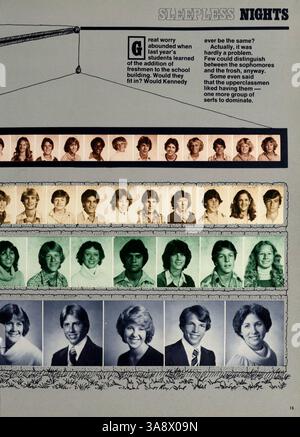 L'annuaire « Profiles » de Kennedy High School en 1980 documente les faits saillants de l'année scolaire 1979-1980, y compris la vie étudiante, les clubs, les sports et les contributions des professeurs. Banque D'Images