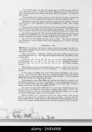Cette édition 1933 du West High Yearbook célèbre le 25e anniversaire de l'école, documentant la vie étudiante, les enseignants, les activités parascolaires, les sports, et les événements clés de l'année 1932-1933. Banque D'Images
