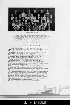 L'édition 1933 de 'Hesperian', l'annuaire de la West High School, célèbre 25 ans d'excellence éducative, en mettant l'accent sur la vie étudiante, les clubs et les réalisations athlétiques au cours de l'année scolaire 1932-1933/09. Banque D'Images