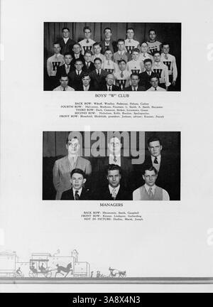 L'édition 1933 de 'Hesperian', le West High Yearbook, célèbre le quart de siècle de l'école, documentant les réalisations des élèves, les activités académiques et les événements scolaires de l'année 1932-1933. Banque D'Images