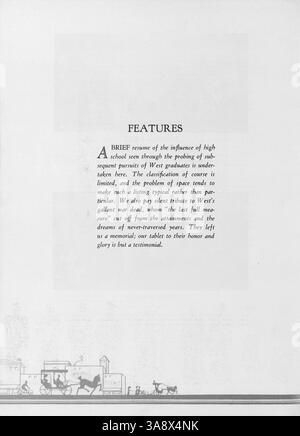 L'édition 1933 de l'Annuaire « Hesperian » donne un aperçu de la 25e année de West High, mettant en évidence les moments clés des activités étudiantes, de l'athlétisme et de la participation des professeurs tout au long de l'année scolaire 1932-1933. Banque D'Images
