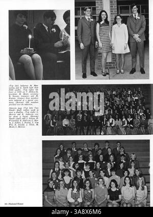 L'édition 1970 de l'annuaire '70 talons' de la Cooper High School se concentre sur la vie étudiante, l'athlétisme, le corps professoral et les événements importants de l'année scolaire 1969-1970. Banque D'Images