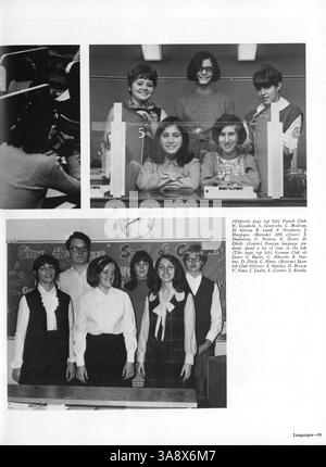 L'édition 1970 de l'annuaire '70 talons' documente les étudiants, les professeurs, les équipes sportives et les activités scolaires au cours de l'année académique 1969-1970. Banque D'Images