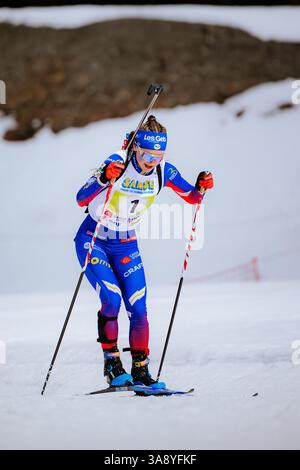Les saisies, France. 29 mars 2025. Les saisies, France Jeanne Richard en action lors des Championnats de France de biathlon relais féminin aux saisies, France. (Pauline Figuet/SPP) crédit : photo de presse sportive SPP. /Alamy Live News Banque D'Images