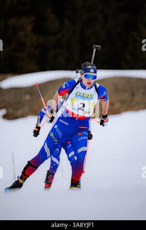 Les saisies, France. 29 mars 2025. Les saisies, France Julia Simon en action lors des Championnats de France de biathlon relais féminin aux saisies, France. (Pauline Figuet/SPP) crédit : photo de presse sportive SPP. /Alamy Live News Banque D'Images