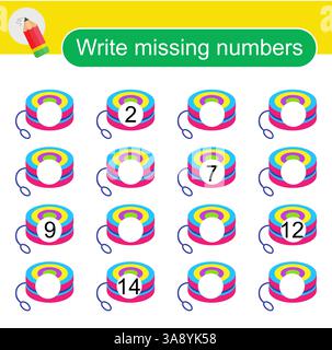 Activité mathématique pour les enfants. Page d'activité pour enfants d'âge préscolaire. Jouet Yo-yo. Illustration vectorielle. Illustration de Vecteur