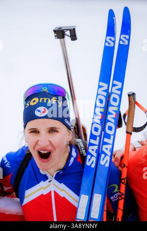 Les saisies, France. 29 mars 2025. Les saisies, France Julia Simon lors des Championnats de France de biathlon relais féminin aux saisies, France. (Pauline Figuet/SPP) crédit : photo de presse sportive SPP. /Alamy Live News Banque D'Images