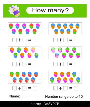 Jeu de maths pour les enfants. Combien. Illustration vectorielle Illustration de Vecteur